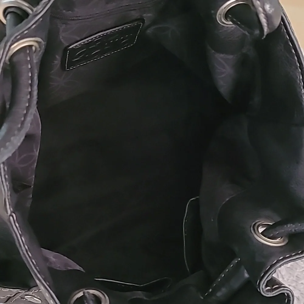 Fossil Leather Drawstring Bag ❤️